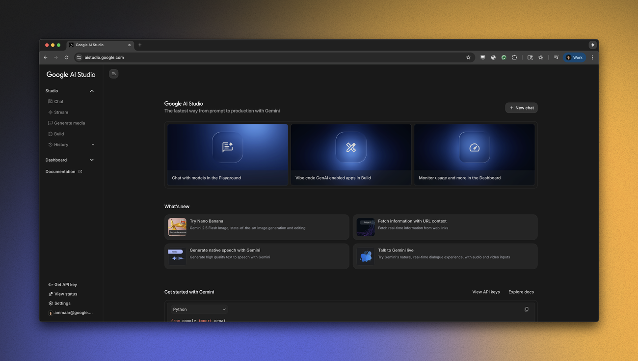 Leveling up your developer experience in Google AI Studio