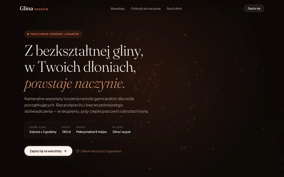 Strona Glina zbudowana przez Gemini