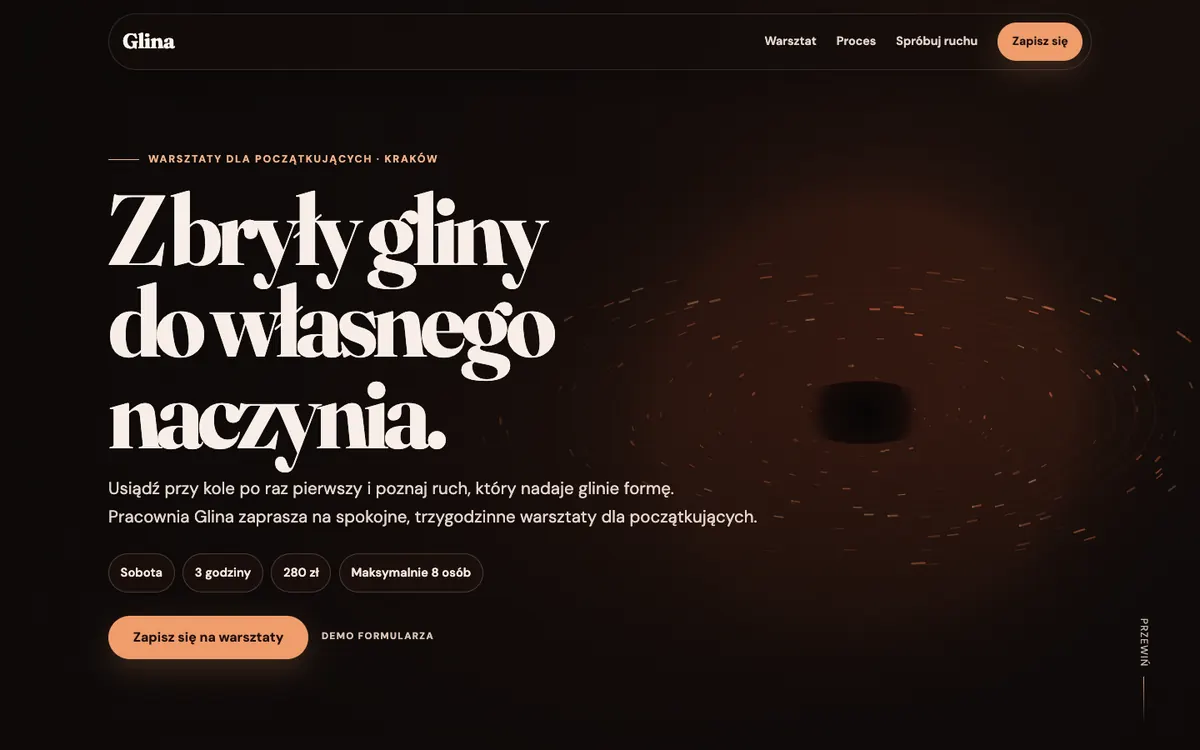 Strona Glina zbudowana przez ChatGPT