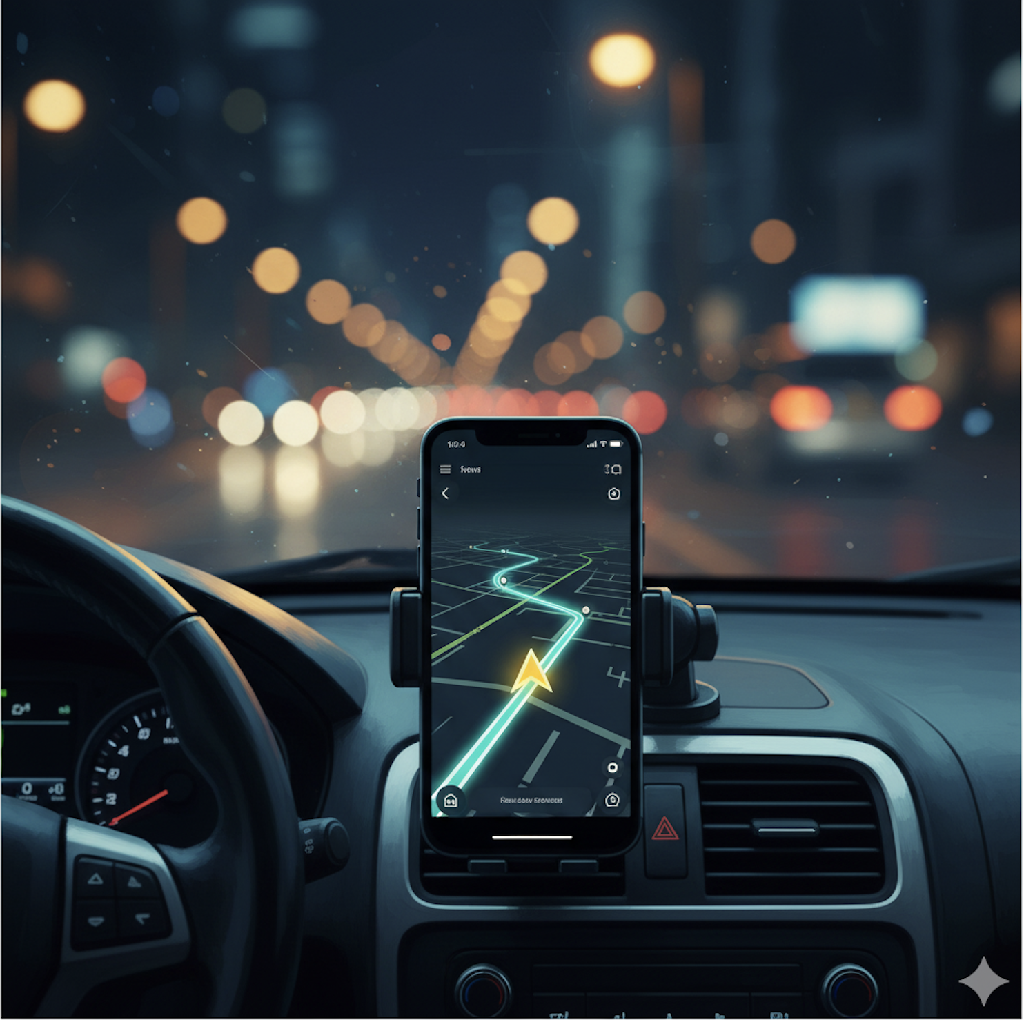 Nawigacja z zaznaczoną trasą – analogia do precyzyjnego promptu