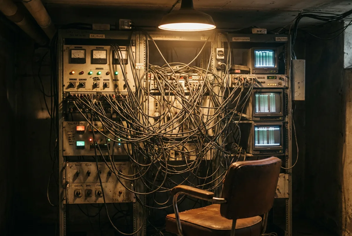 Przeładowany, poplątany panel sterowania