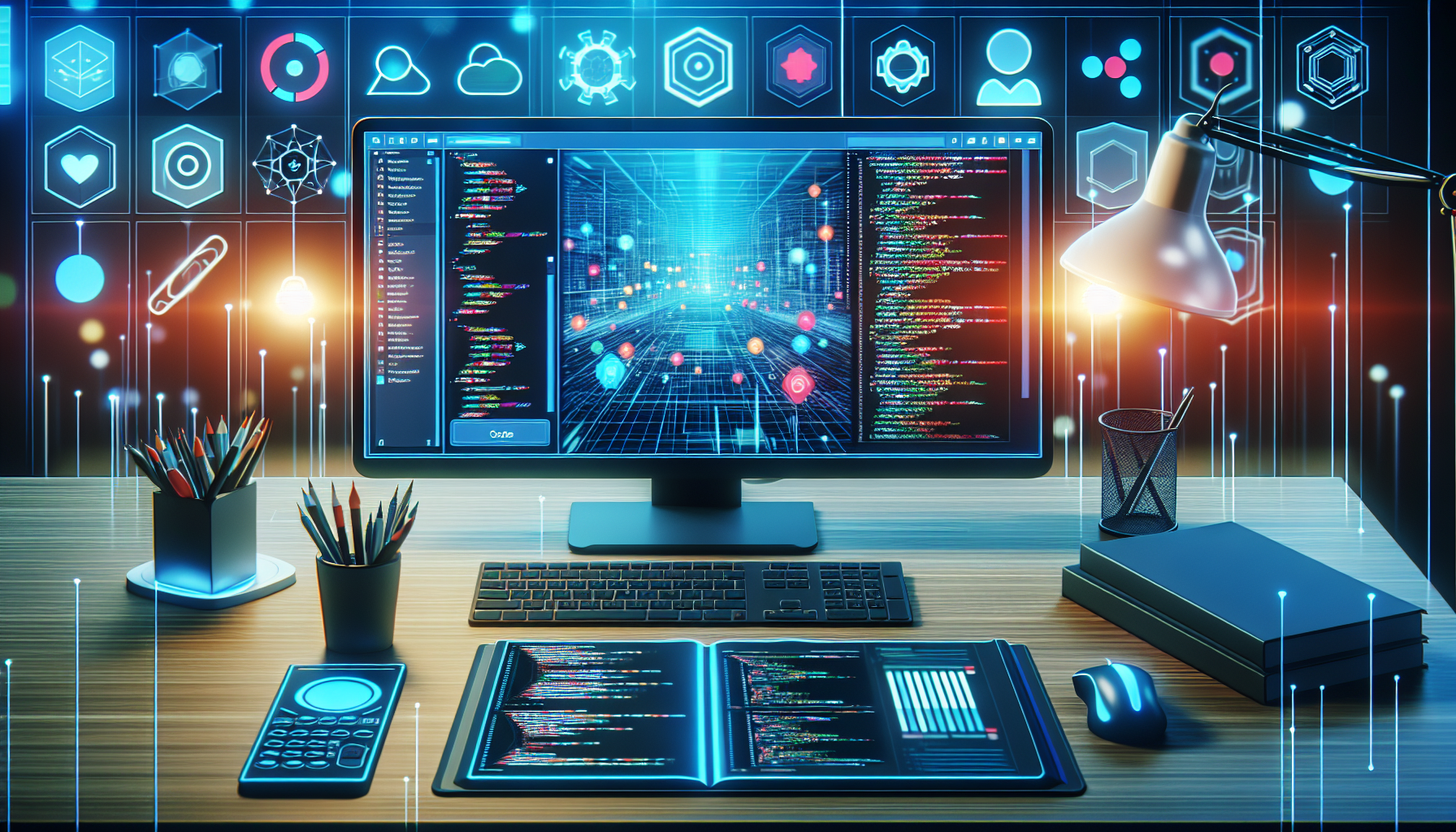 Grafika ilustrująca: Amazon Nova jako sędzia AI. Nowy sposób testowania modeli