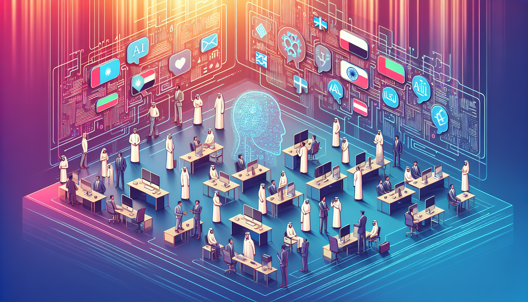 Grafika ilustrująca: Emiracki dialekt w AI. Dlaczego to ważniejsze, niż myślisz