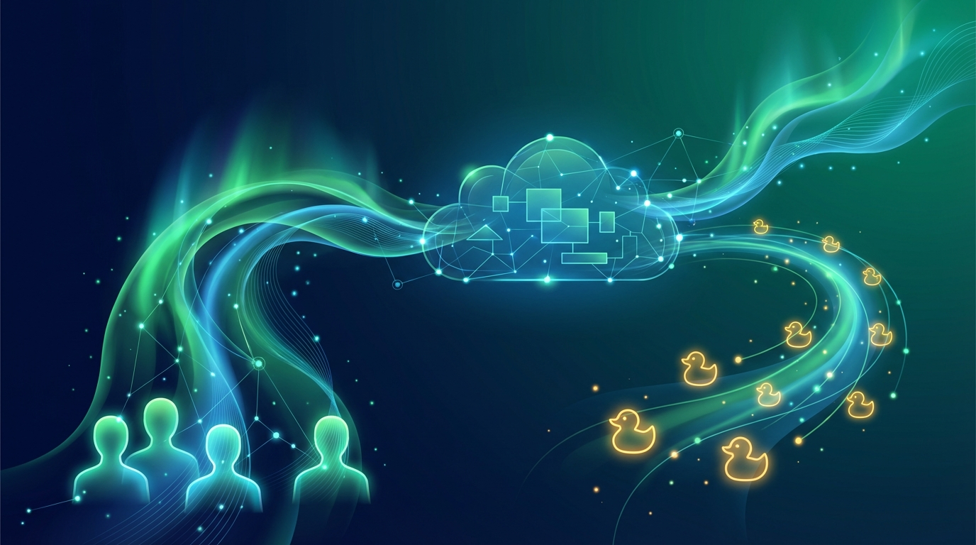 Grafika ilustrująca: Programiści wyrzucają ChatGPT. Wracają do... kaczuszki