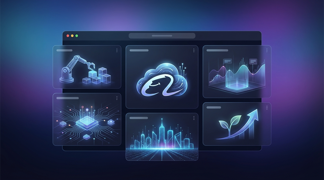 Grafika ilustrująca: Alibaba buduje cyfrowe miasta. Nowa mapa AI wie, co będzie dalej