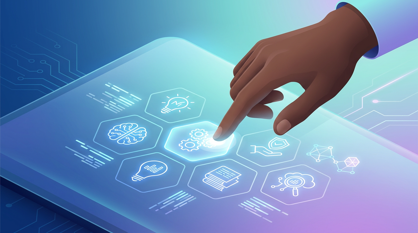 Grafika ilustrująca: Jak korzystać z gov.pl/web/ai – przewodnik po rządowym portalu AI