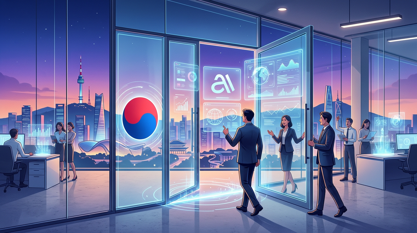 Grafika ilustrująca: Korea Południowa otwiera drzwi dla Anthropic. Co z tego wynika?