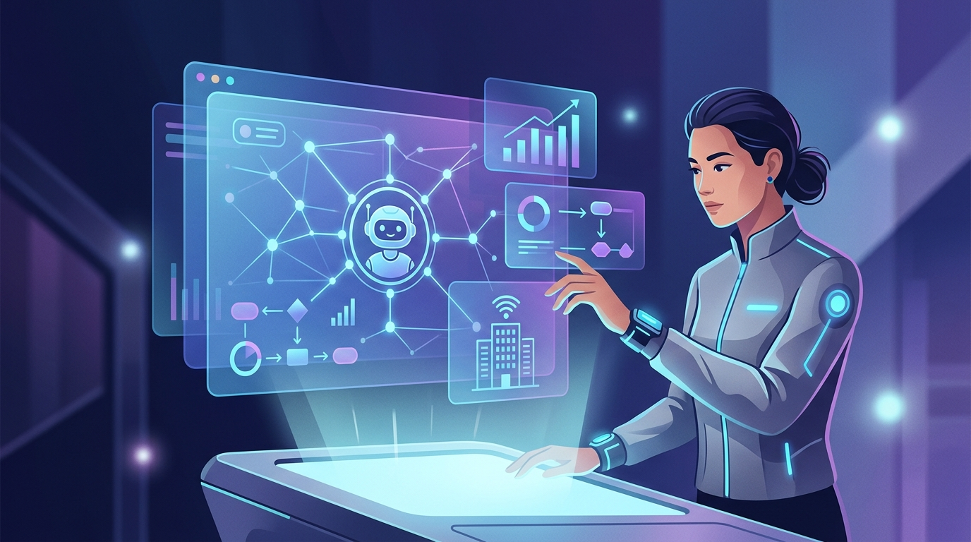 Grafika ilustrująca: Jak skutecznie wdrożyć chatbot AI na stronie firmowej?