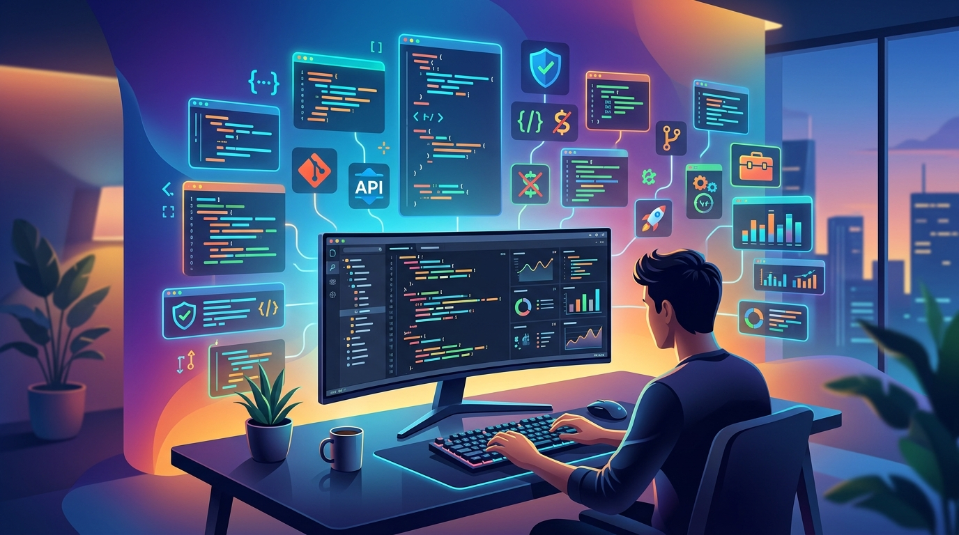 Grafika ilustrująca: Najlepsze darmowe narzędzia AI w 2026 – sprawdzony przegląd