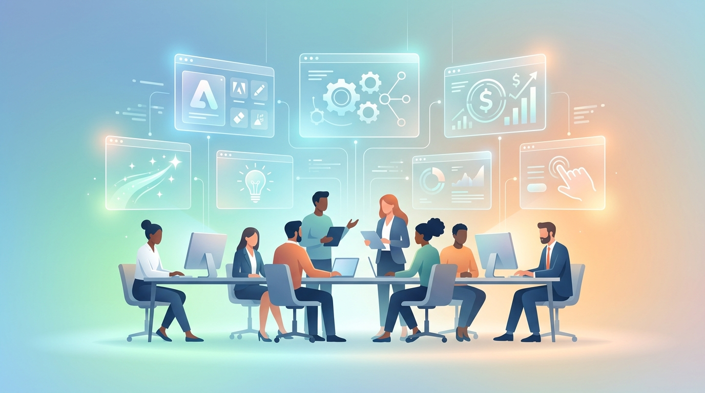 Grafika ilustrująca: Adobe kupuje Semrush za 1,9 mld dolarów. Gra o nowe SEO