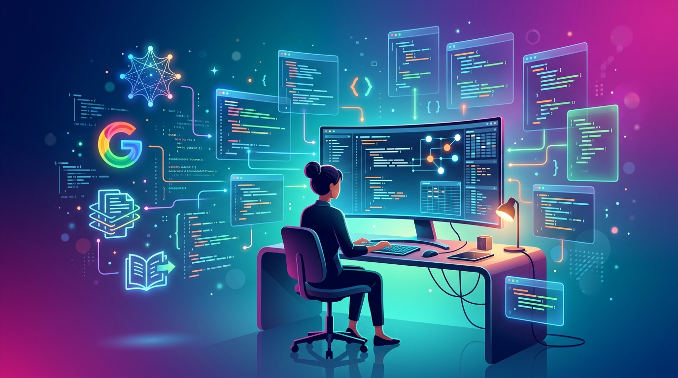 Grafika ilustrująca: Code Wiki od Google: Gemini przeczyta kod za Ciebie