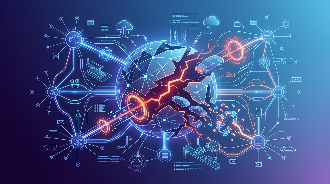 Grafika ilustrująca: Dlaczego branża motoryzacyjna utknęła w drodze do ery softwaru