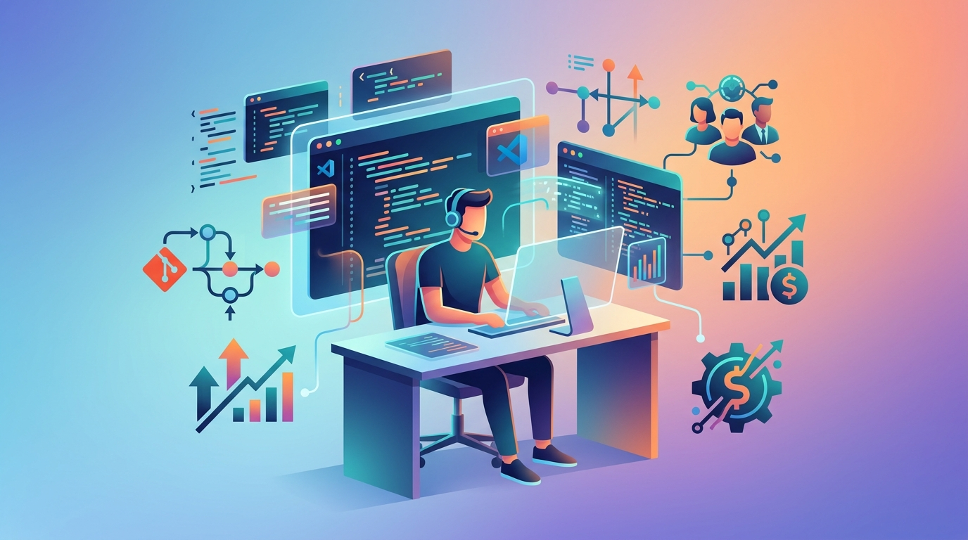 Grafika ilustrująca: GitHub Copilot: menedżerowie widzą 40% oszczędności czasu