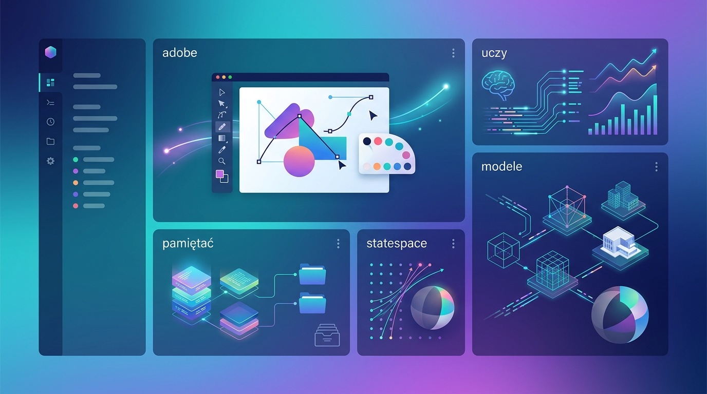 Grafika ilustrująca: Adobe uczy modele AI pamiętać. State-Space Models w akcji