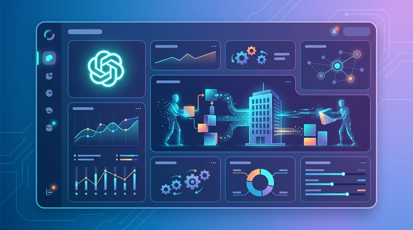 Grafika ilustrująca: OpenAI stawia na agentów AI w firmach. Oto co się zmienia