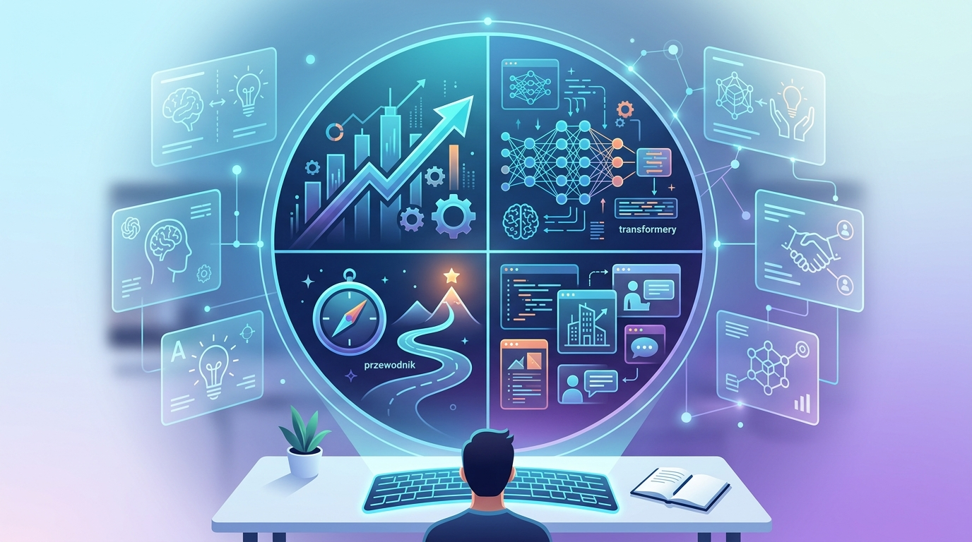Grafika ilustrująca: Jak wykorzystać transformery AI – przewodnik po 7 zastosowaniach