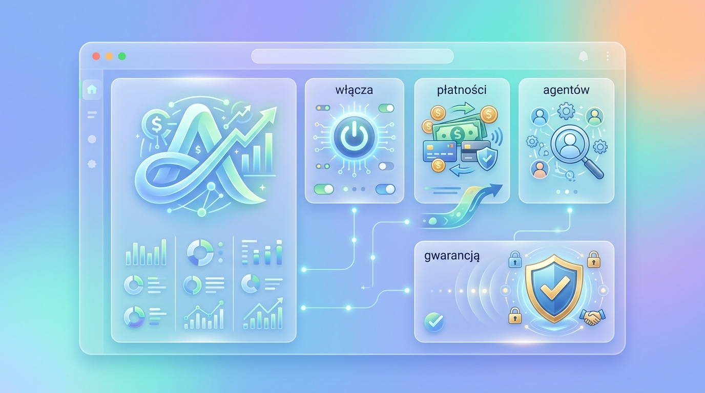 Grafika ilustrująca: Alipay włącza płatności dla agentów AI. Z gwarancją zwrotu