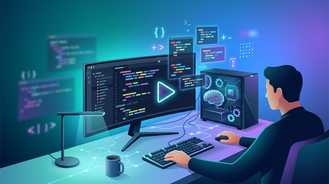 Grafika ilustrująca: Local AI - jak uruchomić model AI na własnym komputerze