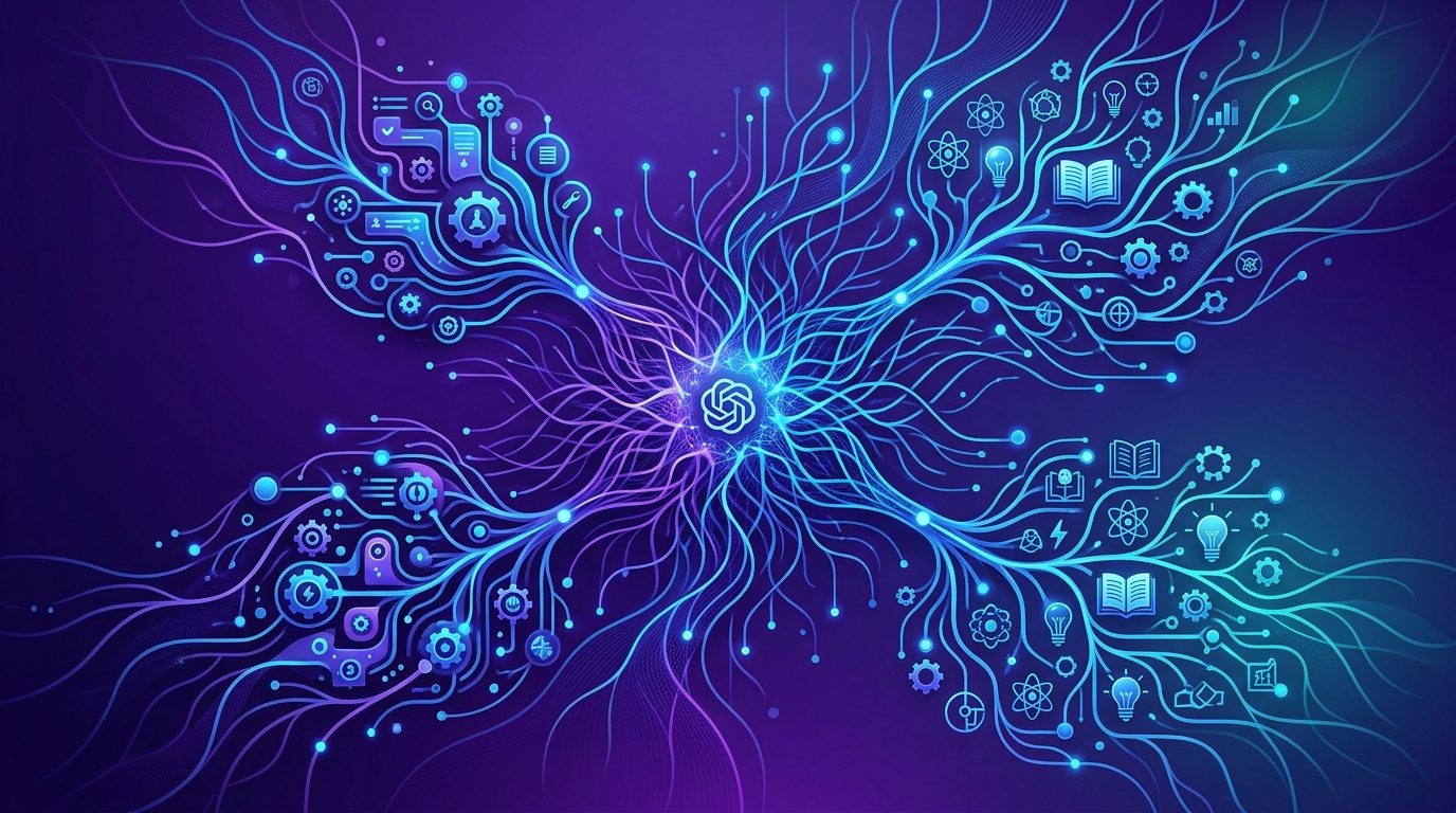 Grafika ilustrująca: OpenAI dodaje wtyczki edukacyjne do ChatGPT Work i Codex