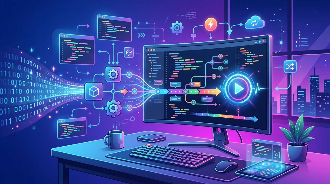 Grafika ilustrująca: Automatyzacja AI od zera: n8n, Make czy Zapier na start?