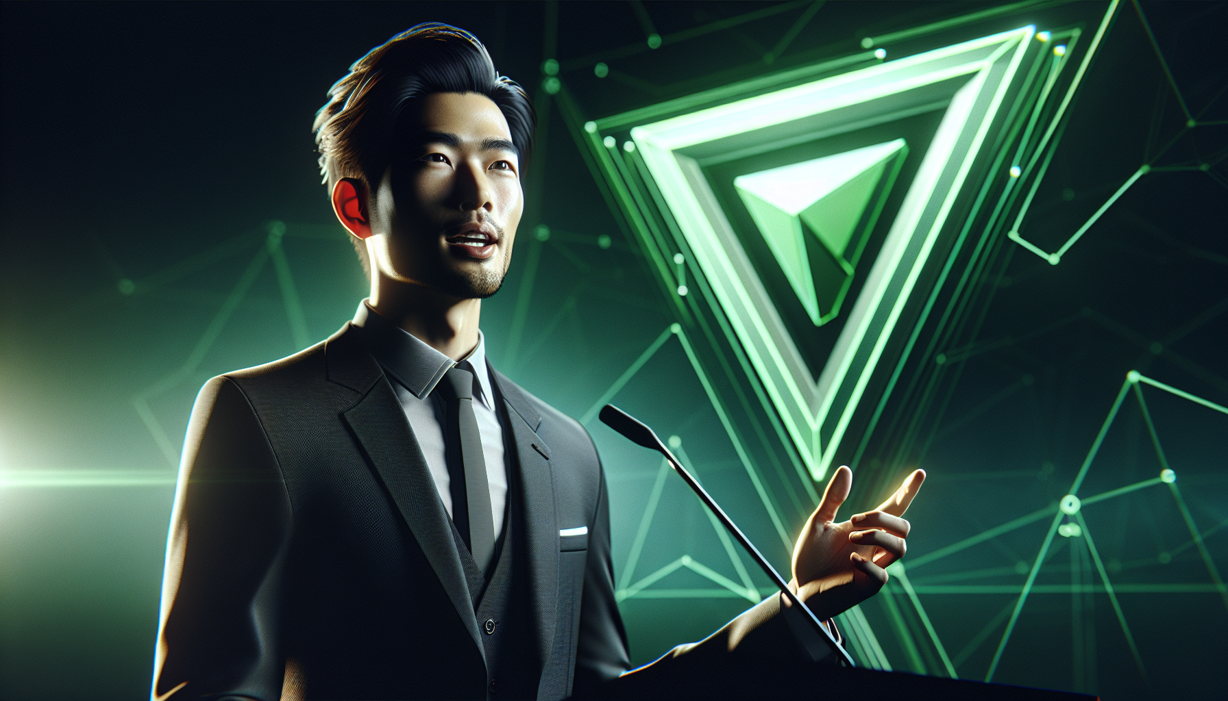 Jensen Huang podczas środowej konferencji, na której ogłosił wycofanie się z inwestycji w firmy AI