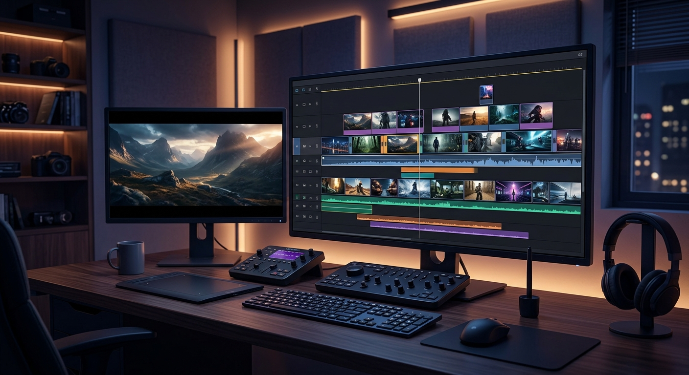 Interfejs generatora wideo AI – większość darmowych planów pozwala na kilka krótkich klipów miesięcznie