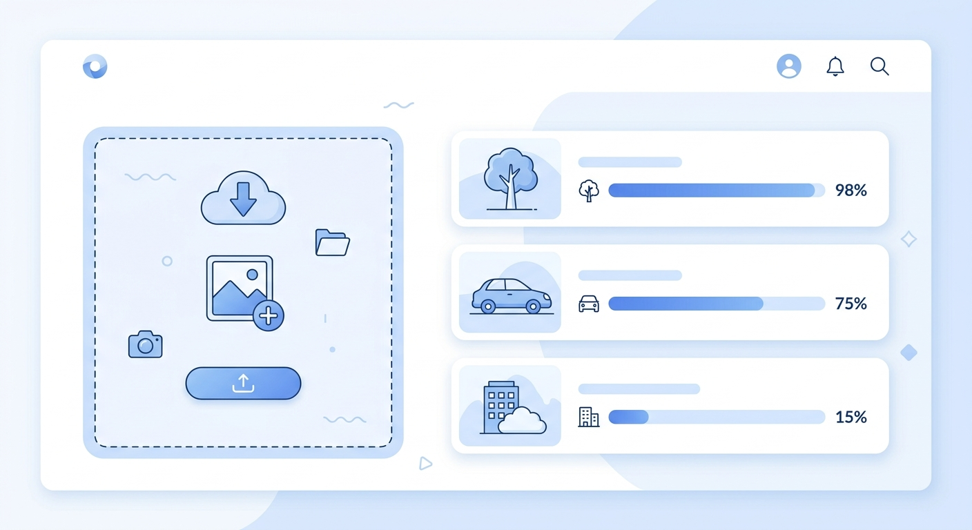 Przykładowy interfejs aplikacji do klasyfikacji obrazów