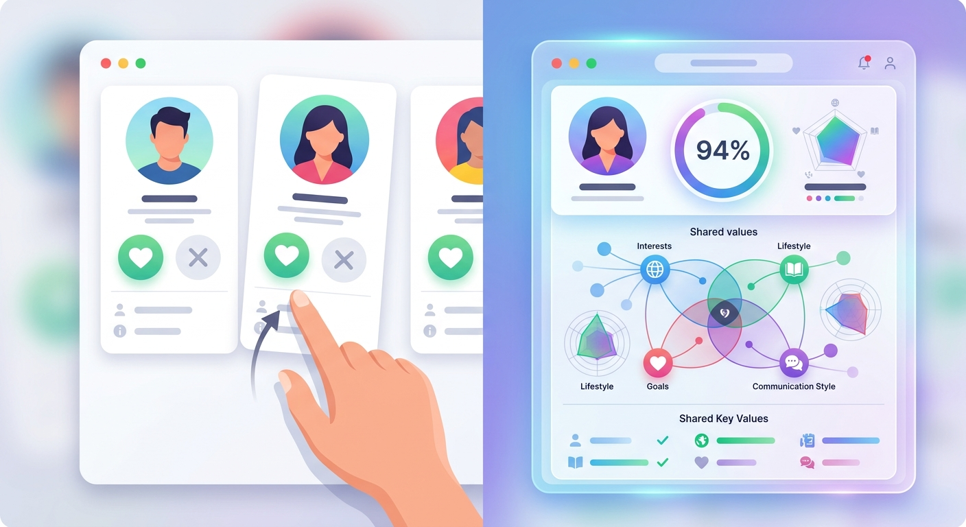 Przejście od swipowania do dopasowywania opartego na AI to zmiana paradygmatu w aplikacjach randkowych