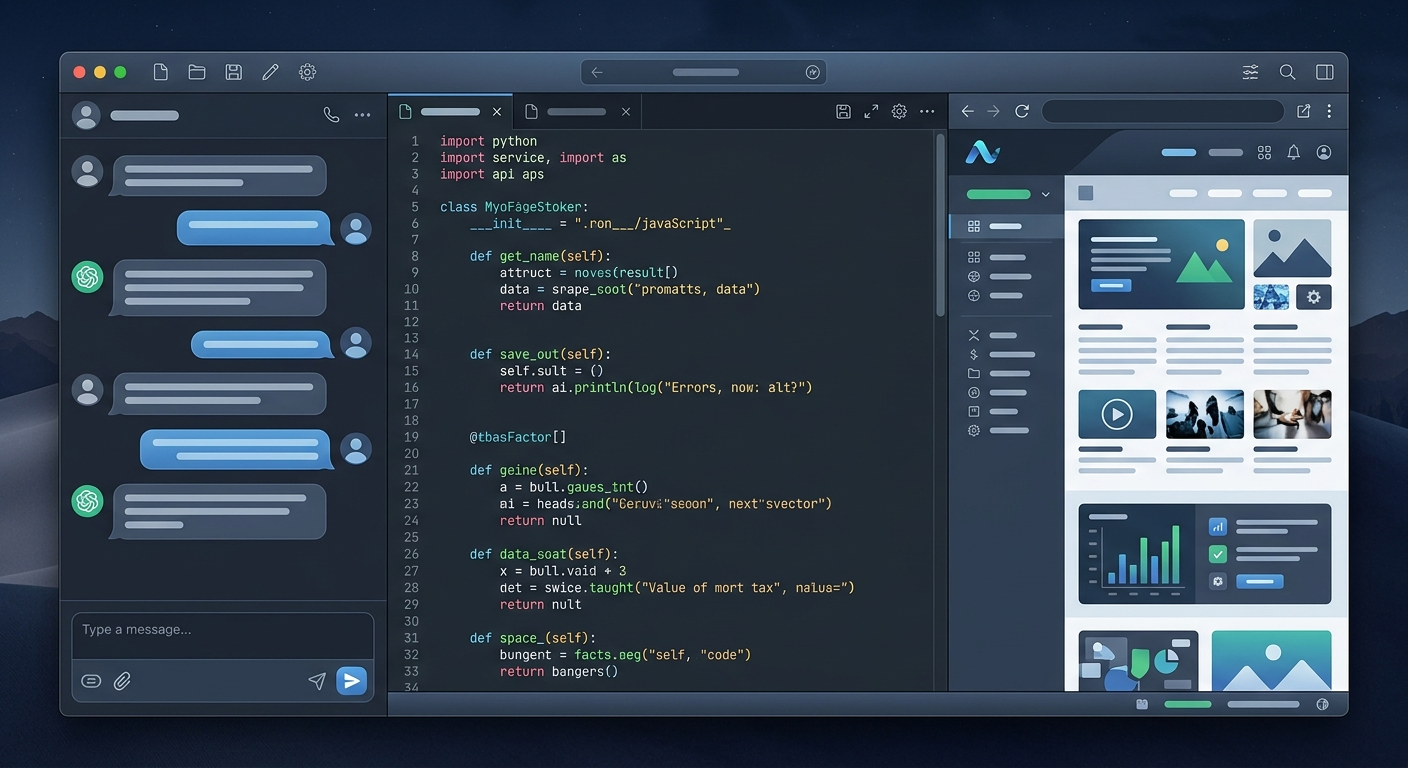 Wizja zintegrowanego środowiska pracy z AI – czat, kod i przeglądarka w jednym miejscu