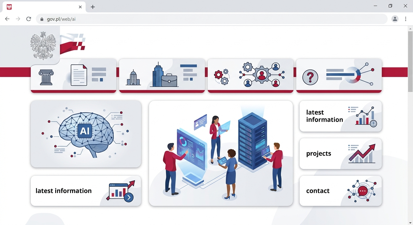 Strona główna portalu gov.pl/web/ai – centralne źródło informacji o polityce AI w Polsce