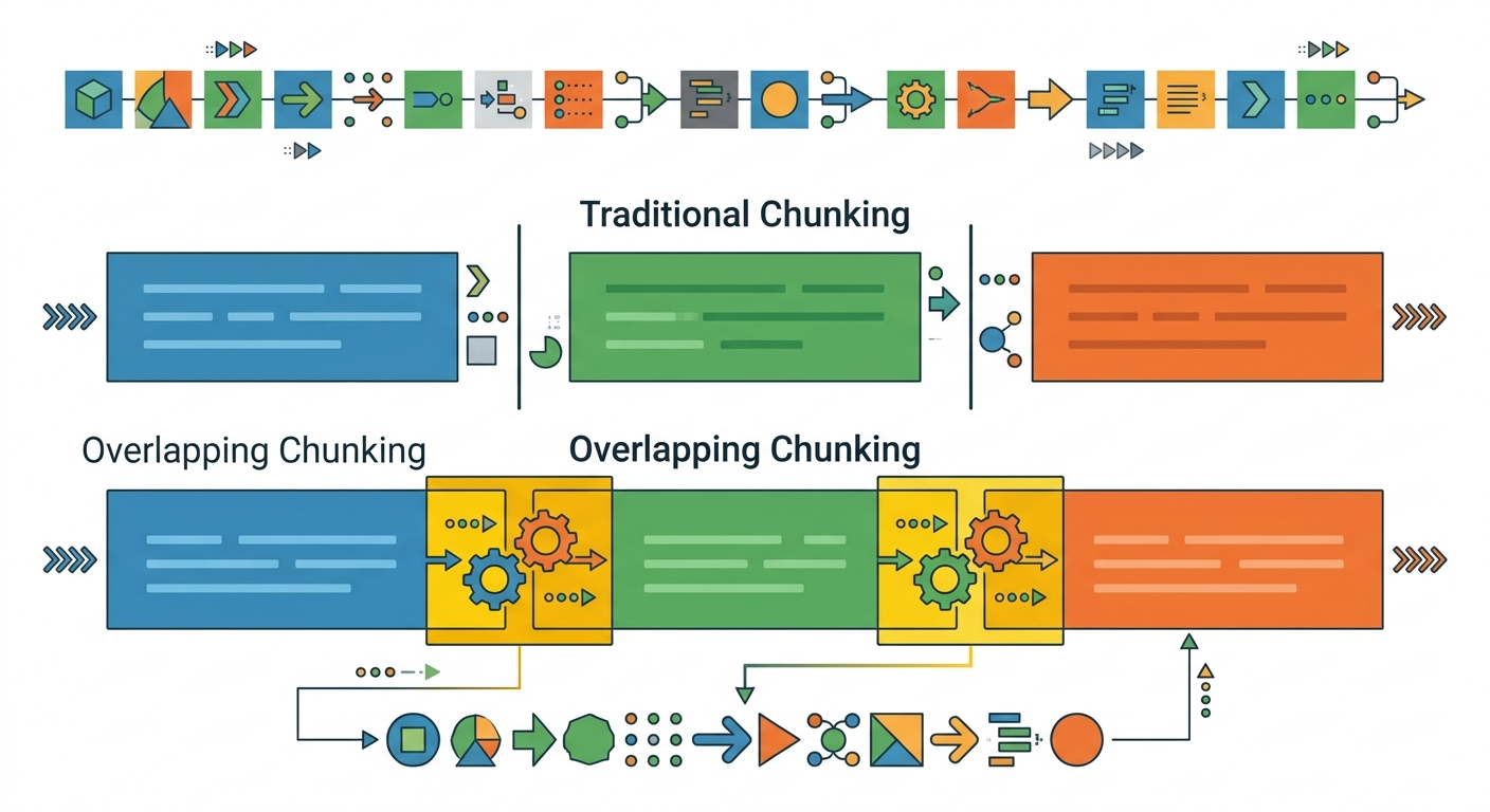 Overlap zapobiega utracie kontekstu na granicach chunków