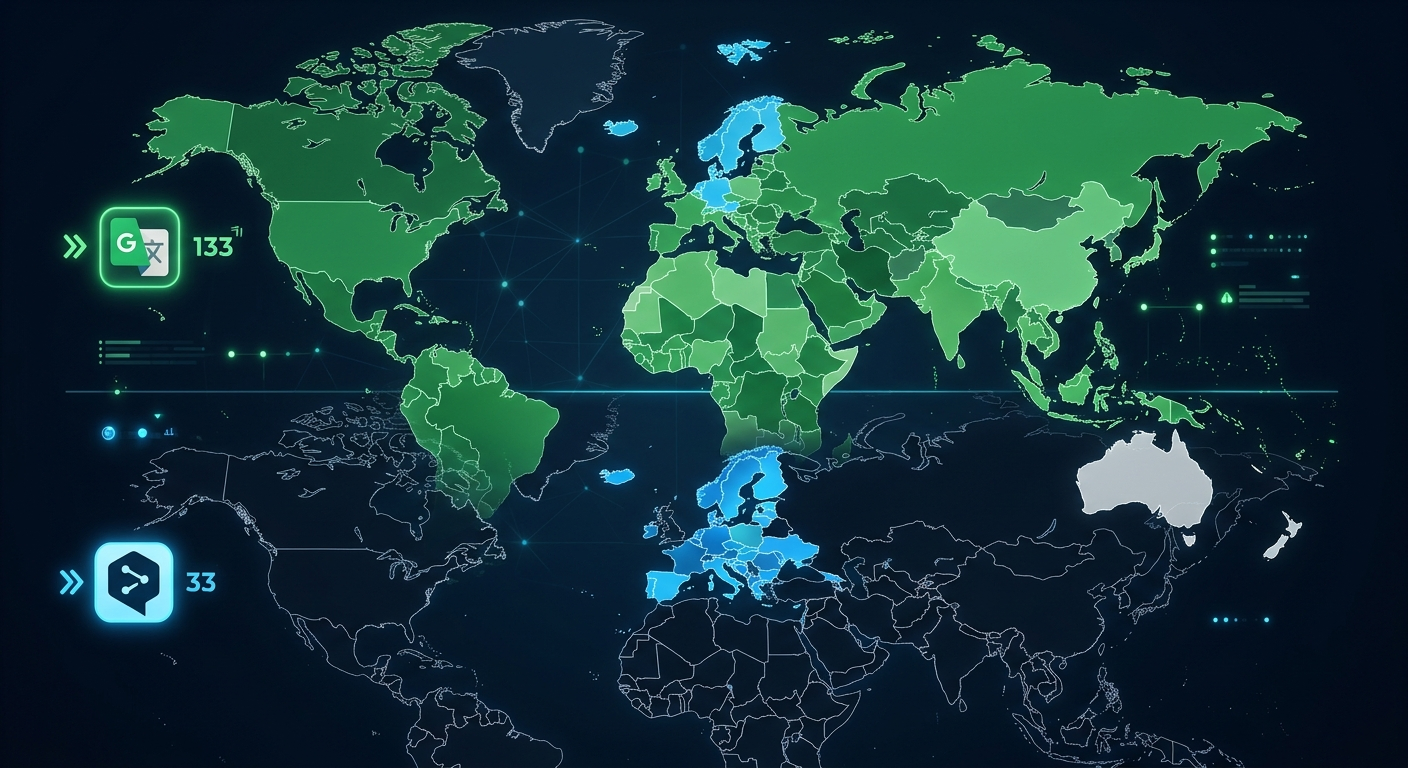 Zasięg językowy – DeepL stawia na jakość, Google na ilość