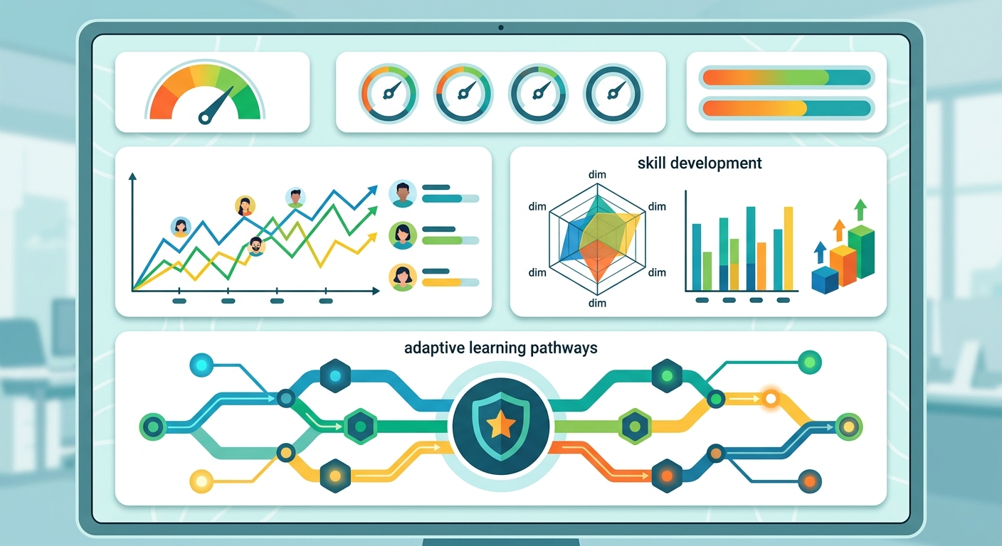 System śledzi rozwój kompetencji, nie tylko poprawność odpowiedzi