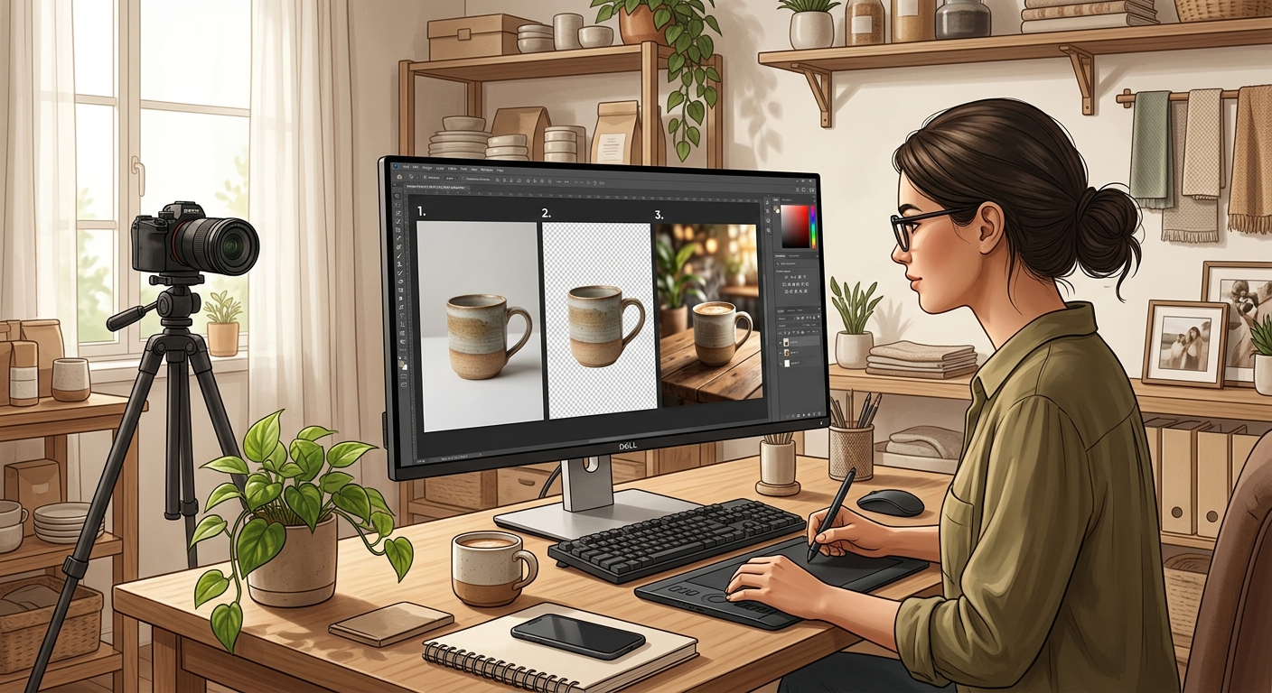 Od surowego zdjęcia do gotowej grafiki sprzedażowej — taki proces AI da się zbudować nawet w małej firmie.