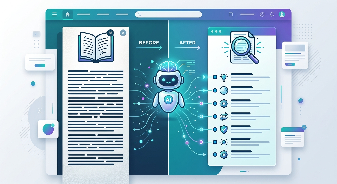 Podsumowanie AI wyciąga kluczowe informacje z długich tekstów