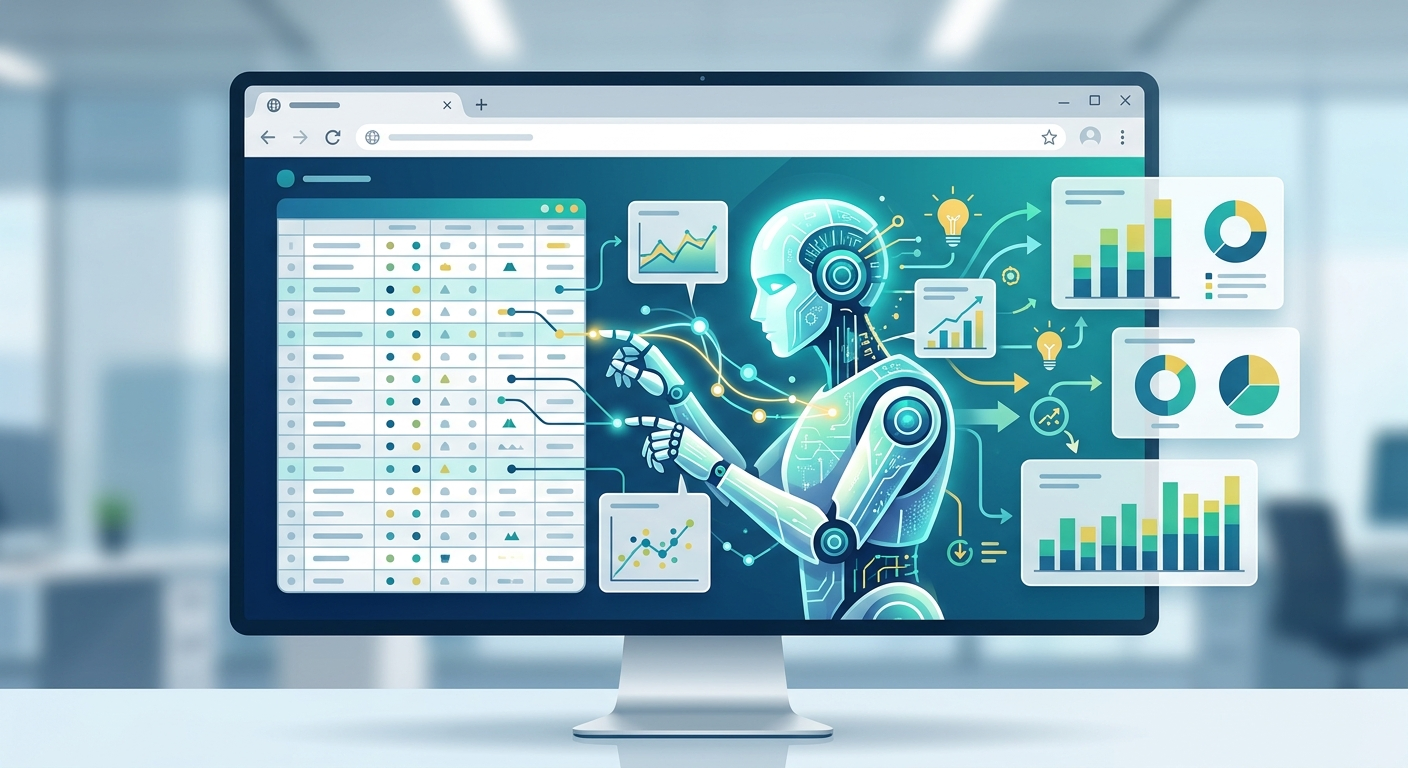 AI analizuje dane bezpośrednio w przeglądarce bez eksportu