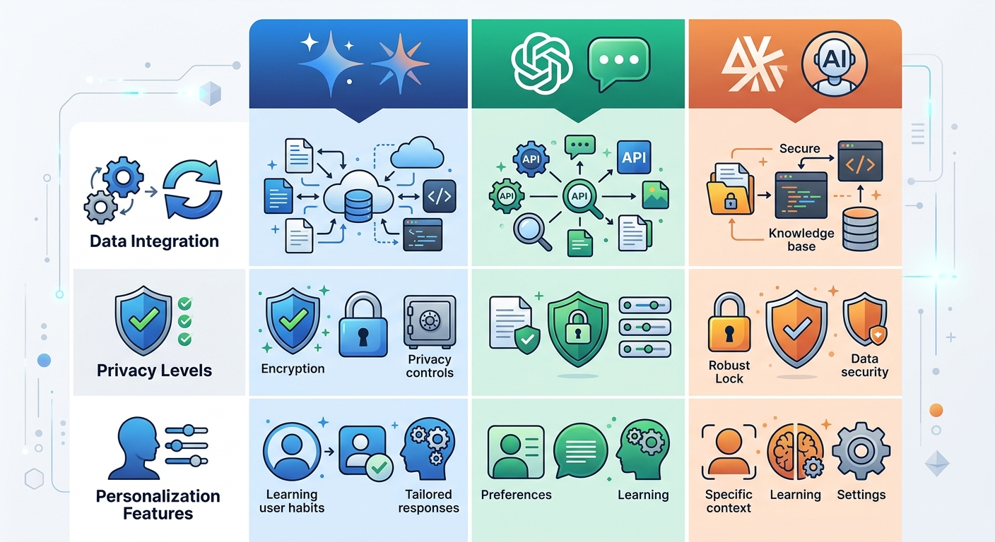 Gemini łączy się z Twoimi danymi – konkurenci tego nie robią
