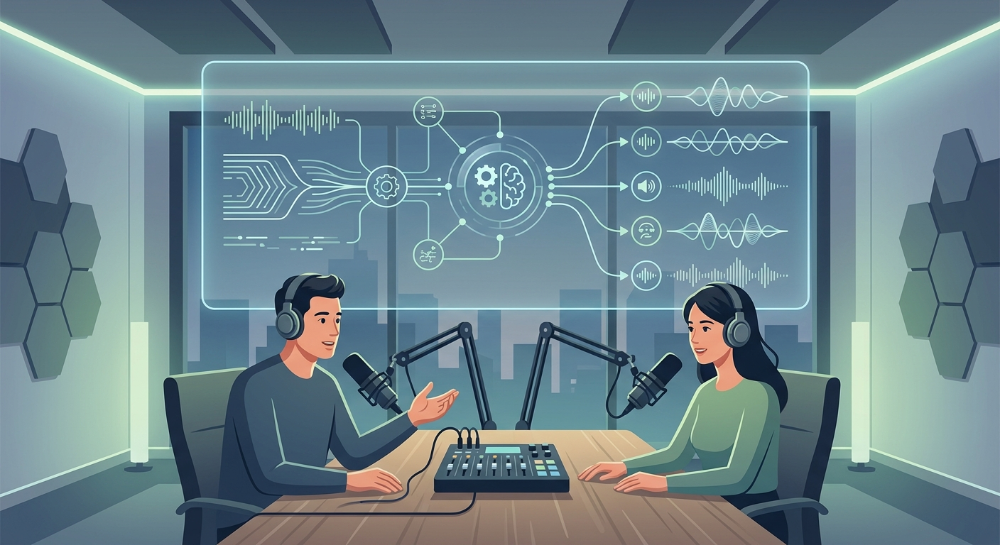 Synteza mowy AI zmienia produkcję podcastów i materiałów audio