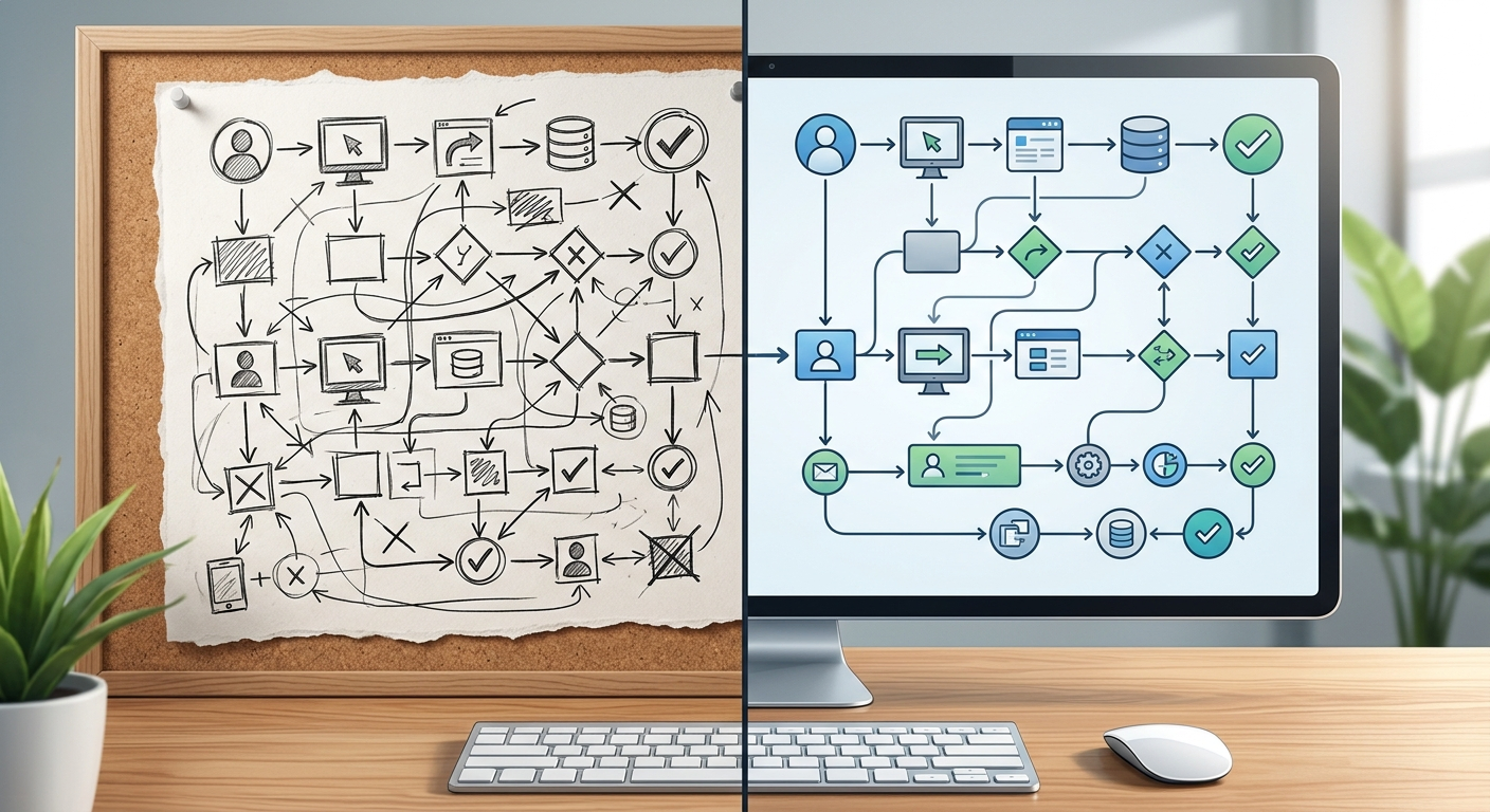 Różnica między szkicem na kartce a tym, co może wygenerować Claude Design