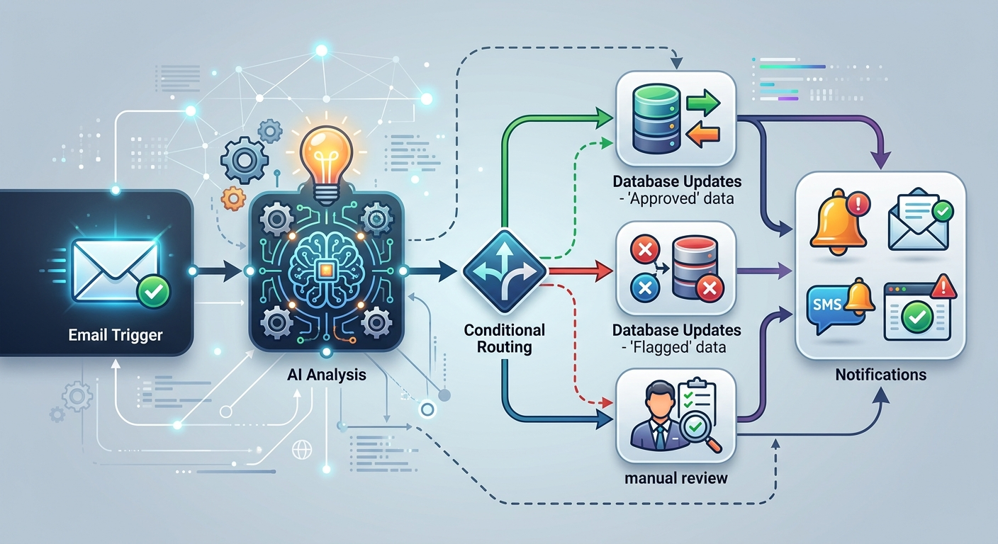 Zaawansowany workflow: wieloetapowa automatyzacja z AI, warunkami i routingiem
