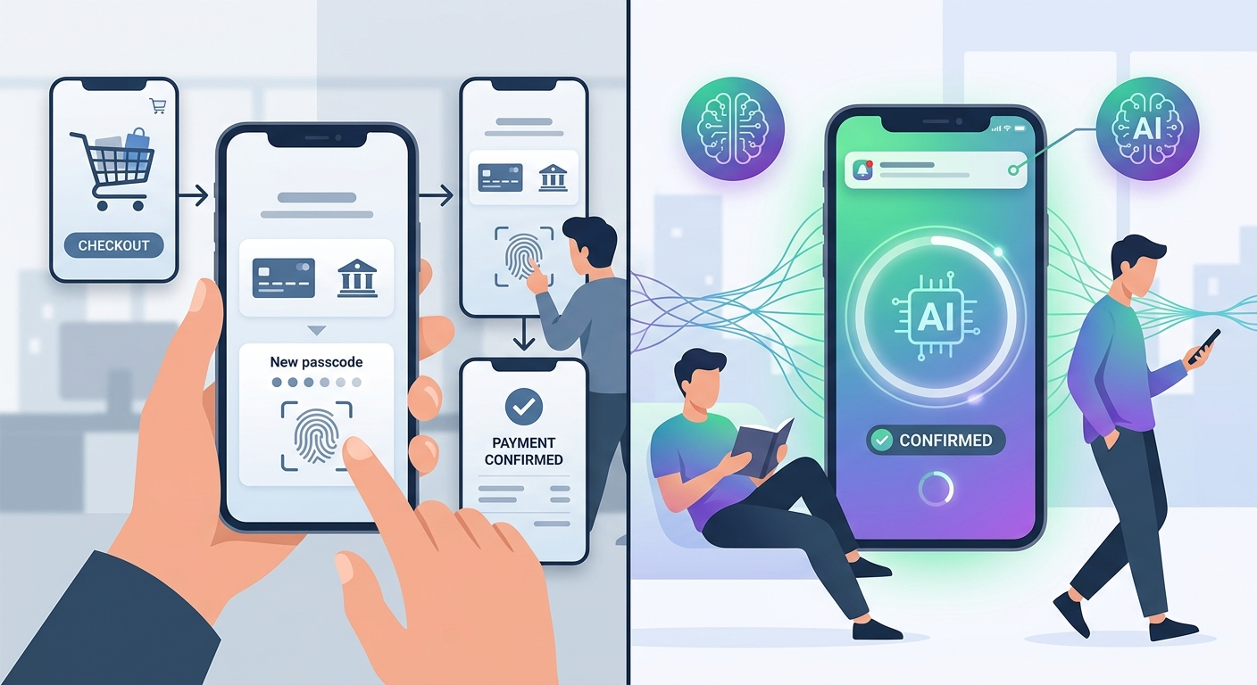 Tradycyjna płatność vs. autonomiczny agent AI