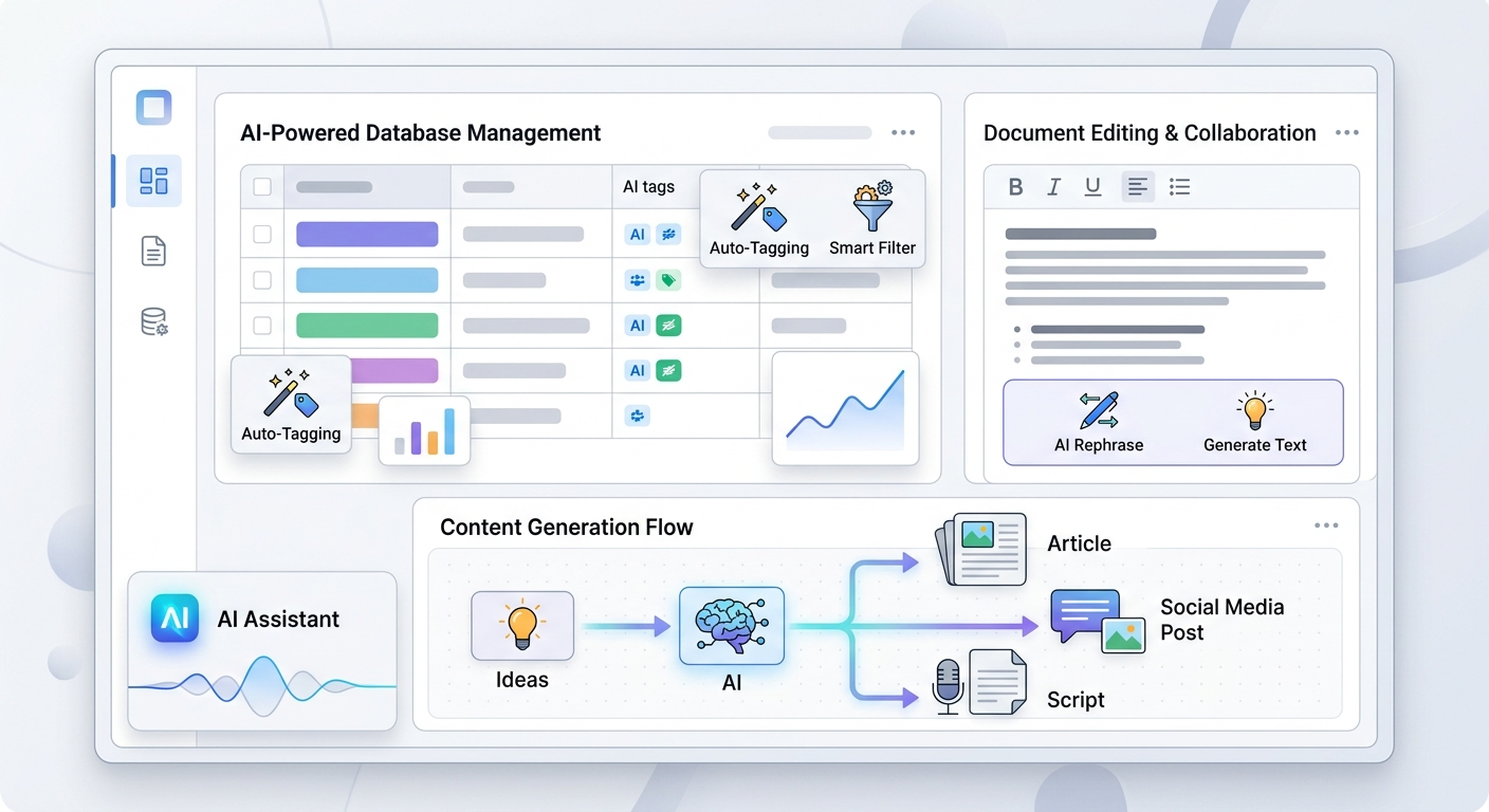 Notion AI integruje się z całą przestrzenią roboczą i bazami danych
