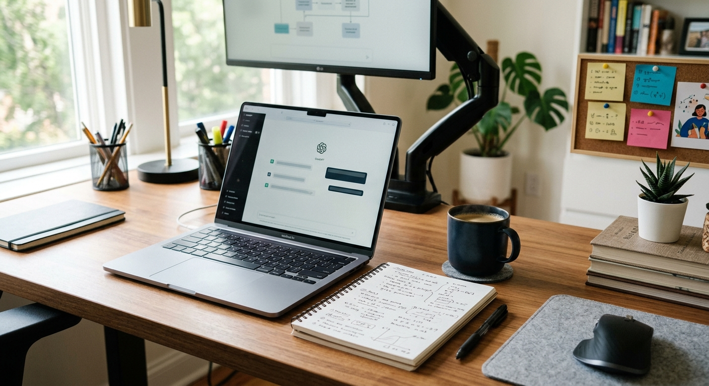 Prosty zestaw wystarczy: ChatGPT, notatki i konkretny cel.