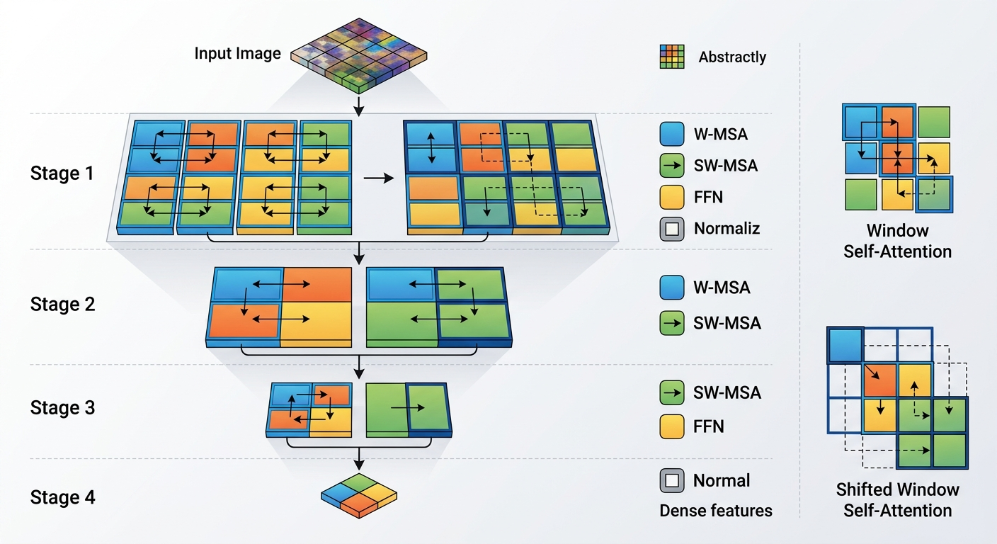 Architektura Swin Transformer – hierarchiczne przetwarzanie obrazu przez przesunięte okna
