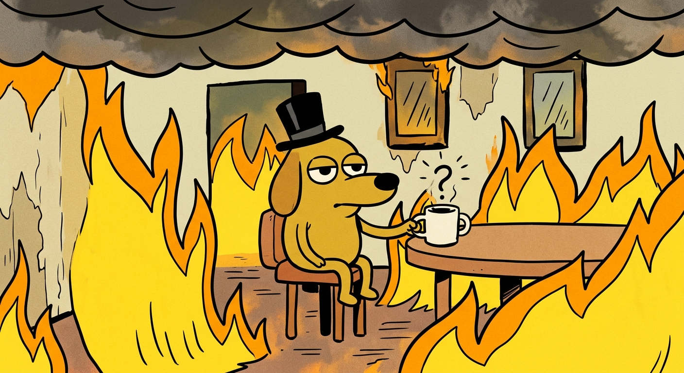 Oryginalny „This is fine” KC Greena — mem, który Artisan wziął bez zgody