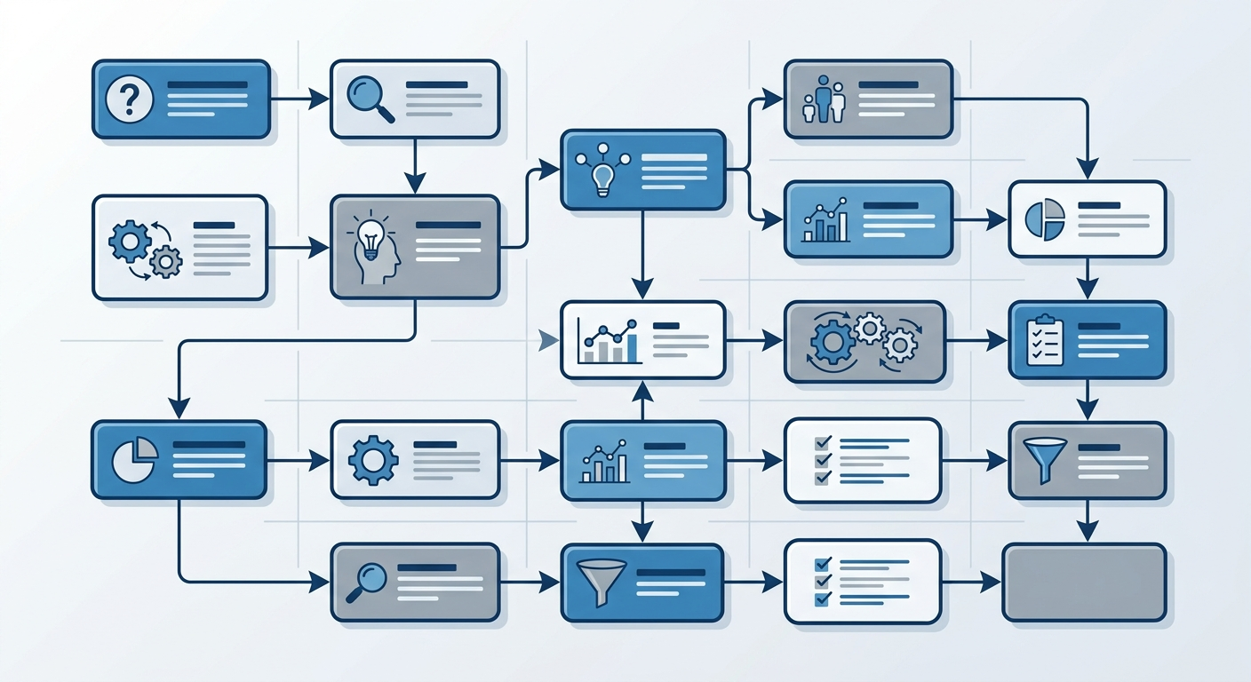 Schemat Chain of Thought - AI rozpisuje swoje rozumowanie jak detektyw prowadzący śledztwo