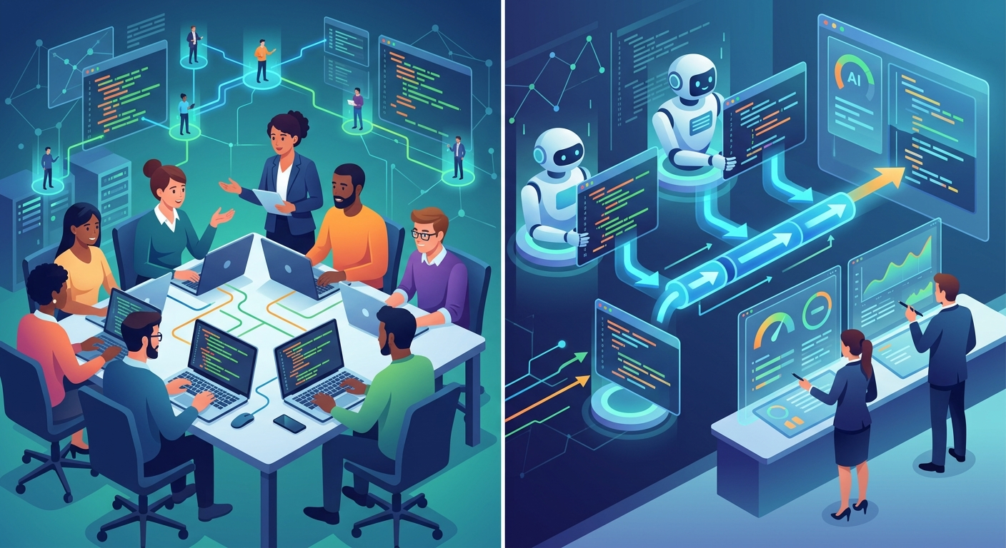 Tradycyjny open source vs Open Agentic Development