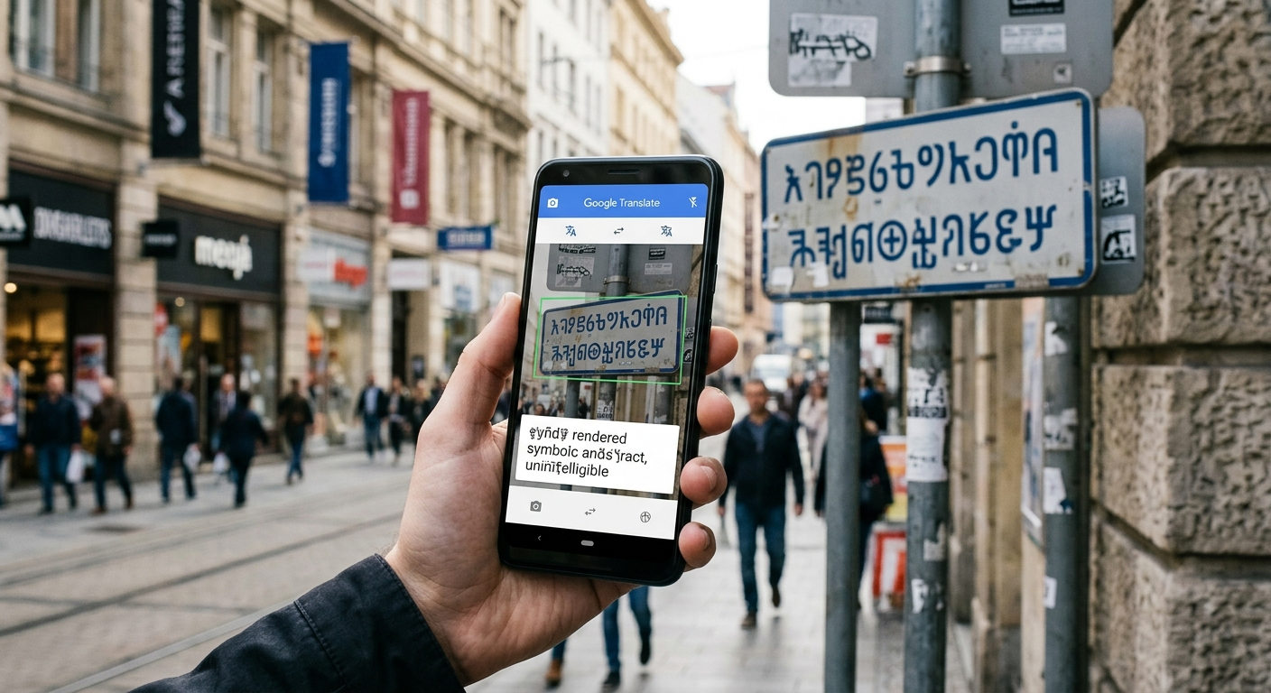 Google Translate w akcji - tłumaczenie na żywo przez kamerę telefonu