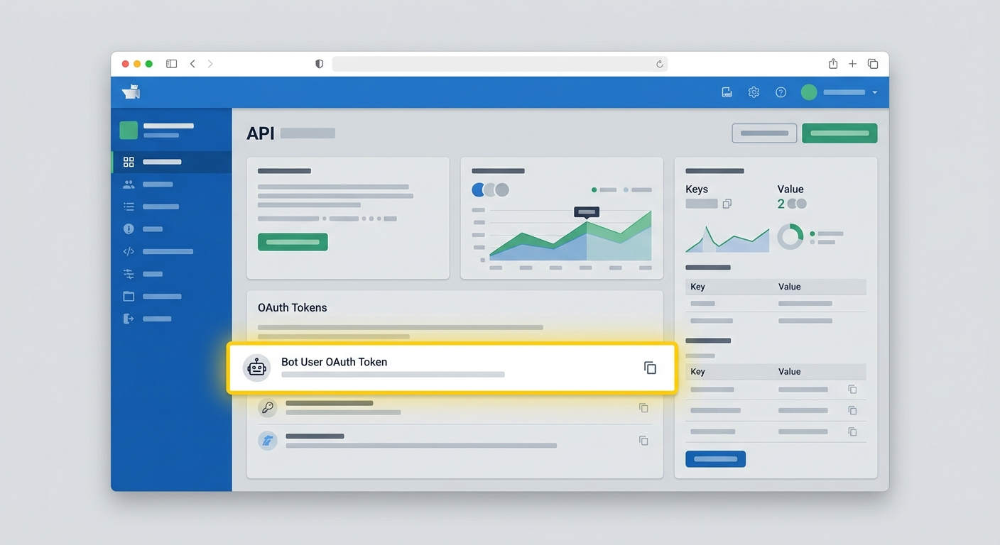 Token OAuth to klucz, którym Twój agent będzie się logował do Slacka