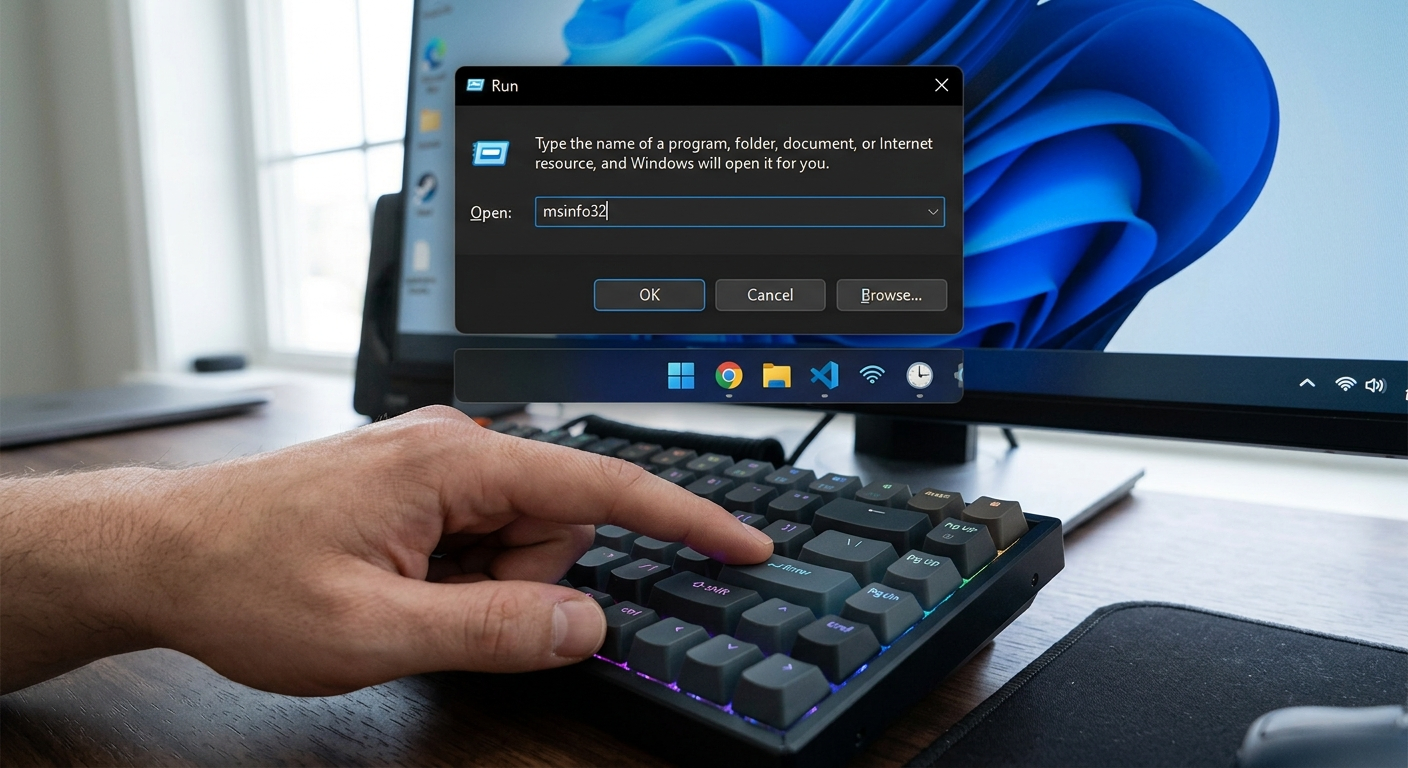 Uruchomienie MSInfo32 przez okno Uruchom w Windows
